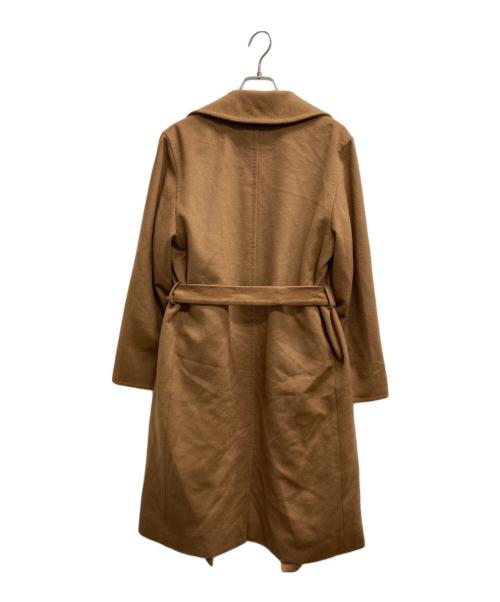 MaxMara（マックスマーラ）MaxMara (マックスマーラ) ベルテッドカシミヤガウンコート ベージュ サイズ:38の古着・服飾アイテム