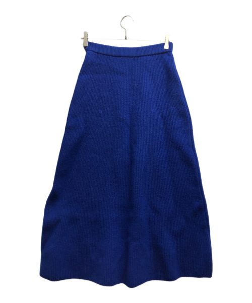 AURALEE（オーラリー）AURALEE (オーラリー) MILLED FRENCH MERINO RIB KNIT FLARE SKIRT ブルー サイズ:1の古着・服飾アイテム