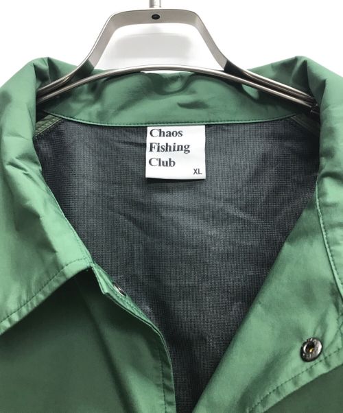 CHAOS FISHING CLUB（カオスフィッシングクラブ）CHAOS FISHING CLUB (カオスフィッシングクラブ) LOGO 3 LAYER COACH JACKET / ロゴスリーレイヤーコーチジャケット グリーン サイズ:XLの古着・服飾アイテム