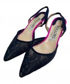 NEBULONIEネブローニ）の古着「レースパンプス」｜ネイビー