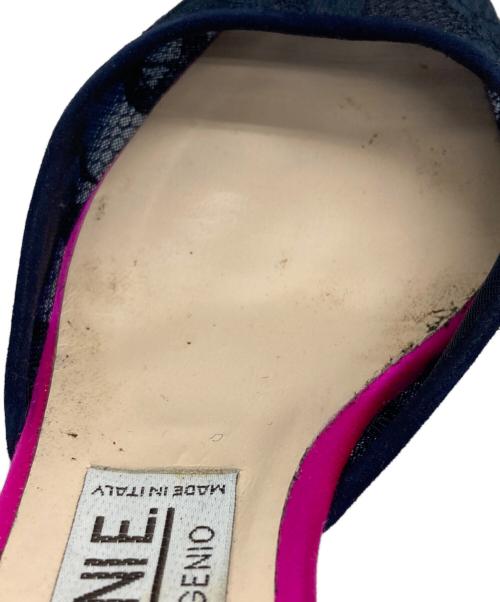 NEBULONIE（ネブローニ）NEBULONIE (ネブローニ) レースパンプス ネイビー サイズ:36の古着・服飾アイテム