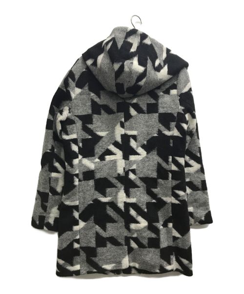 NO ID.（ノーアイディー）NO ID. (ノーアイディー) フライフロントフーデッドコート ホワイト×ブラック サイズ:2の古着・服飾アイテム