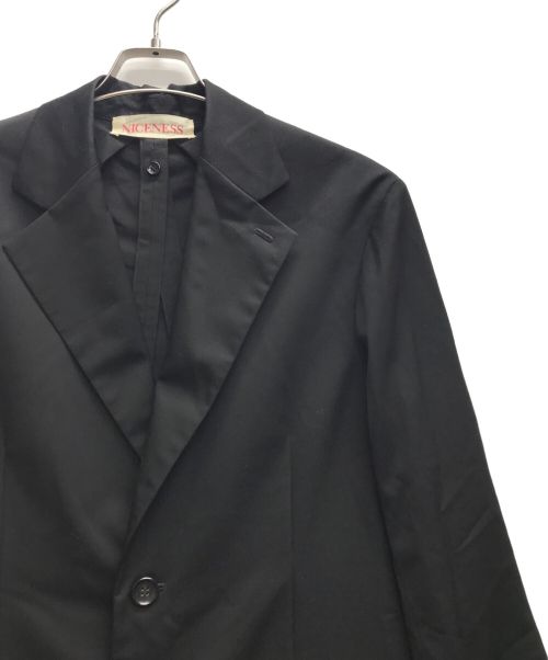 NICENESS（ナイスネス）NICENESS (ナイスネス) GINGER S140ハイカウントギャバジン ロングジャケット ブラック サイズ:Sの古着・服飾アイテム