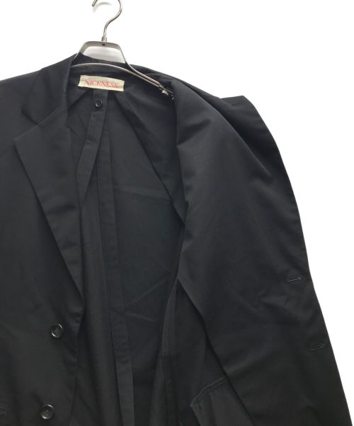 NICENESS（ナイスネス）NICENESS (ナイスネス) GINGER S140ハイカウントギャバジン ロングジャケット ブラック サイズ:Sの古着・服飾アイテム