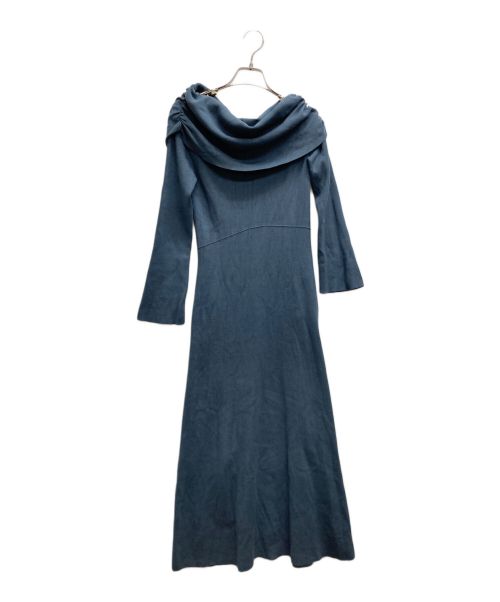 Snidel（スナイデル）Snidel (スナイデル) ワンショルダーリボンニットワンピース ブルー サイズ:Freeの古着・服飾アイテム
