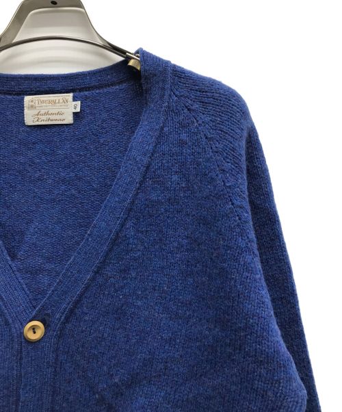 INVERALLAN（インバーアラン）INVERALLAN (インバーアラン) Vネックウールニットカーディガン ブルー サイズ:40の古着・服飾アイテム