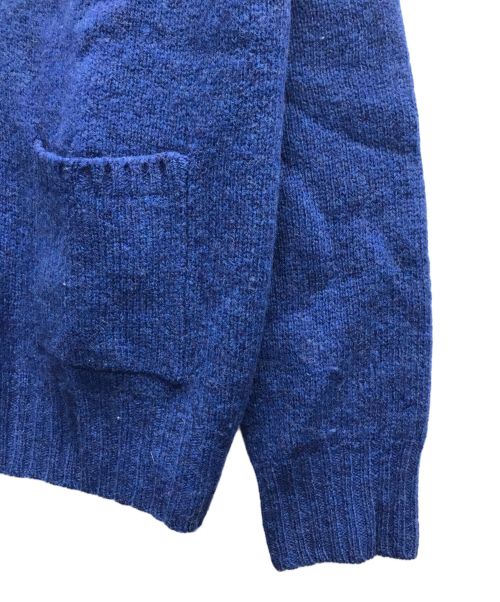 INVERALLAN（インバーアラン）INVERALLAN (インバーアラン) Vネックウールニットカーディガン ブルー サイズ:40の古着・服飾アイテム