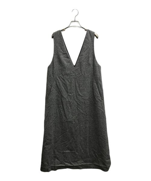 23区（ニジュウサンク）23区 (ニジュウサンク) シルクネップツイード ジャンパースカート グレー サイズ:38の古着・服飾アイテム