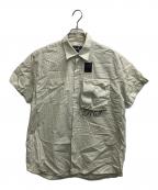 FRED PERRY×RAF SIMONSフレッドペリー×ラフシモンズ）の古着「ショートスリーブチェックシャツ」｜ベージュ