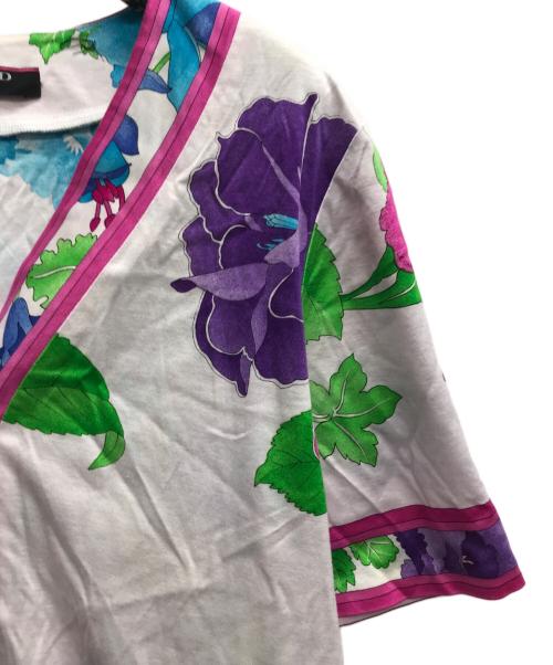 LEONARD（レオナール）LEONARD (レオナール) フラワープリント半袖カットソー ピンク×ホワイト サイズ:Lの古着・服飾アイテム