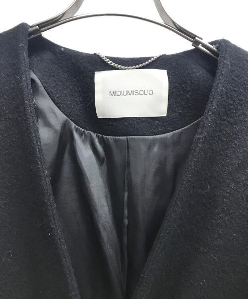 MIDIUMISOLID（ミディウミソリッド）MIDIUMISOLID (ミディウミソリッド) ウールノーカラーコート ブラック サイズ:不明（実寸サイズをご確認ください）の古着・服飾アイテム