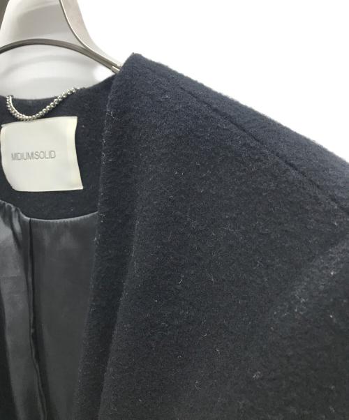 MIDIUMISOLID（ミディウミソリッド）MIDIUMISOLID (ミディウミソリッド) ウールノーカラーコート ブラック サイズ:不明（実寸サイズをご確認ください）の古着・服飾アイテム