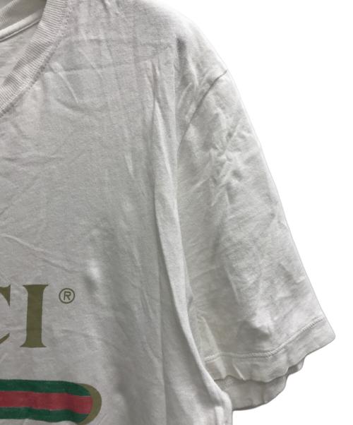 GUCCI（グッチ）GUCCI (グッチ) ロゴ ウォッシュドオーバーサイズ Tシャツ ホワイト サイズ:Sの古着・服飾アイテム