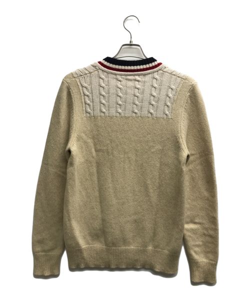 Maison Margiela（メゾンマルジェラ）Maison Margiela (メゾンマルジェラ) 切替Vネックニット アイボリー サイズ:Sの古着・服飾アイテム