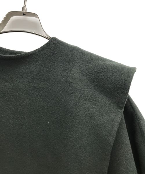 VERMEIL par iena（ヴェルメイユ パー イエナ）VERMEIL par iena (ヴェルメイユ パー イエナ) SUPER160sダブルフェイスショートマントコート カーキ サイズ:36の古着・服飾アイテム