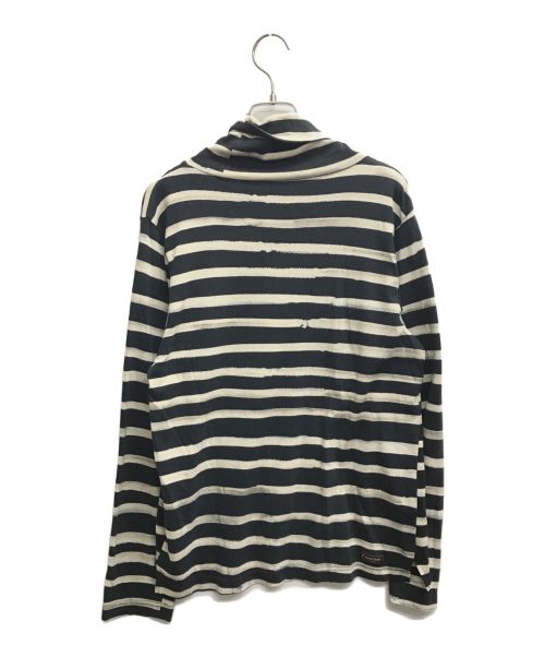 Porter Classic（ポータークラシック）Porter Classic (ポータークラシック) ARTIST BORDER TURTLENECK / アーティストボーダータートルネック ネイビー×アイボリー サイズ:Mの古着・服飾アイテム