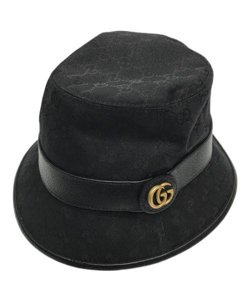 GUCCI（グッチ）GUCCI (グッチ) GGキャンバスバケットハット ブラック サイズ:Mの古着・服飾アイテム