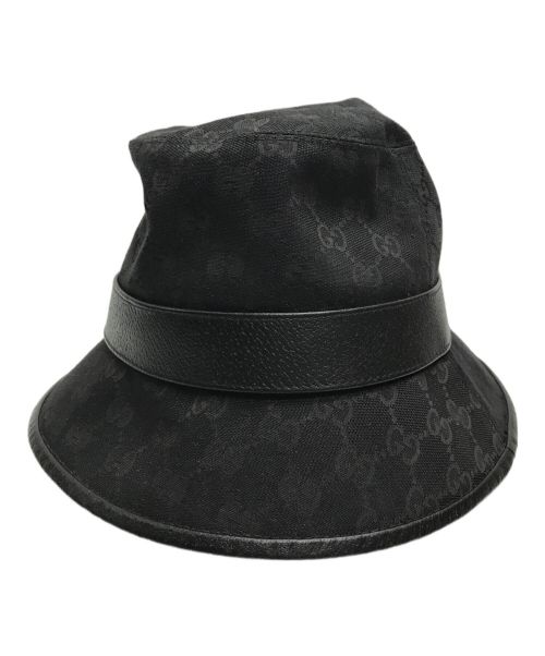 GUCCI（グッチ）GUCCI (グッチ) GGキャンバスバケットハット ブラック サイズ:Mの古着・服飾アイテム