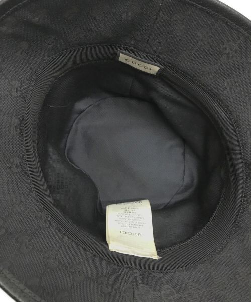 GUCCI（グッチ）GUCCI (グッチ) GGキャンバスバケットハット ブラック サイズ:Mの古着・服飾アイテム