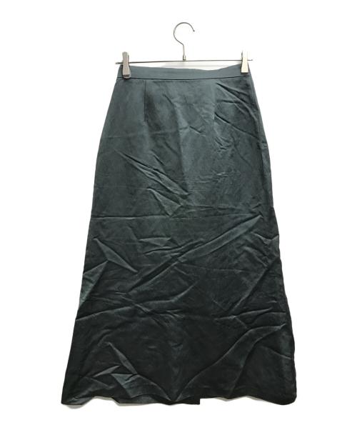 FRAY ID（フレイ アイディー）FRAY ID (フレイ アイディー) ナローサテンスカート グリーン サイズ:1の古着・服飾アイテム