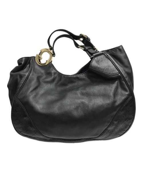 GUCCI（グッチ）GUCCI (グッチ) ワンショルダーレザーバッグ ブラックの古着・服飾アイテム