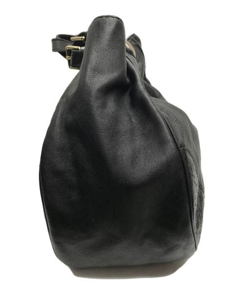 GUCCI（グッチ）GUCCI (グッチ) ワンショルダーレザーバッグ ブラックの古着・服飾アイテム