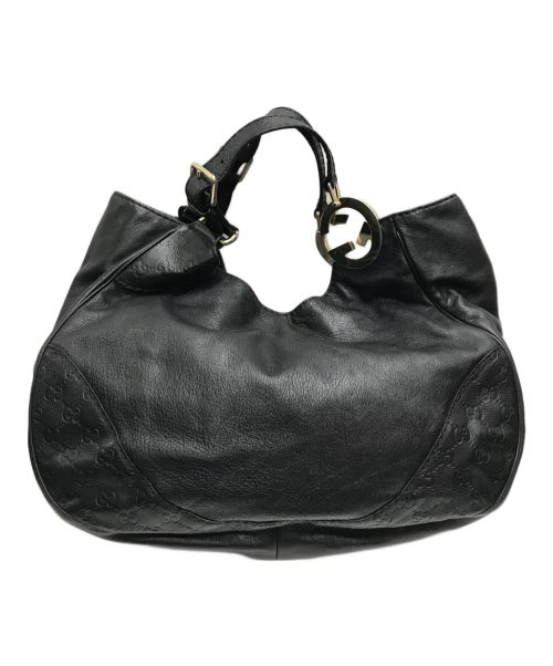 GUCCI（グッチ）GUCCI (グッチ) ワンショルダーレザーバッグ ブラックの古着・服飾アイテム