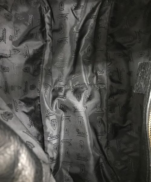GUCCI（グッチ）GUCCI (グッチ) ワンショルダーレザーバッグ ブラックの古着・服飾アイテム