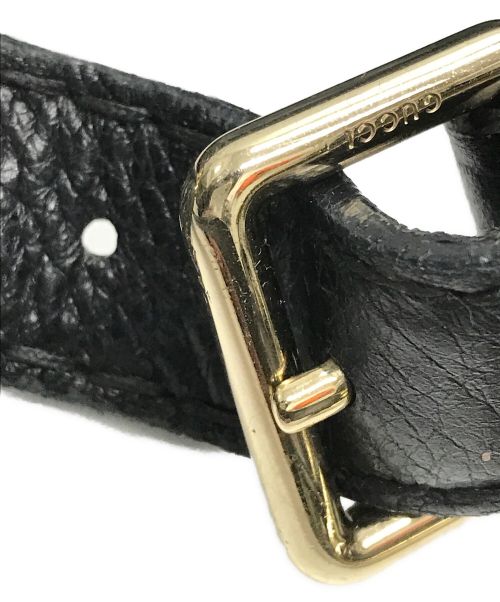 GUCCI（グッチ）GUCCI (グッチ) ワンショルダーレザーバッグ ブラックの古着・服飾アイテム