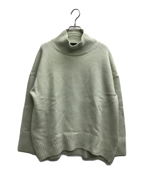 23区（ニジュウサンク）23区 (ニジュウサンク) ウールカシミヤブレンドスタンドネックニット 黄緑 サイズ:38の古着・服飾アイテム