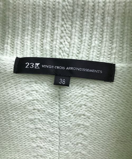 23区（ニジュウサンク）23区 (ニジュウサンク) ウールカシミヤブレンドスタンドネックニット 黄緑 サイズ:38の古着・服飾アイテム