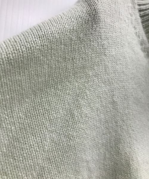 23区（ニジュウサンク）23区 (ニジュウサンク) ウールカシミヤブレンドスタンドネックニット 黄緑 サイズ:38の古着・服飾アイテム