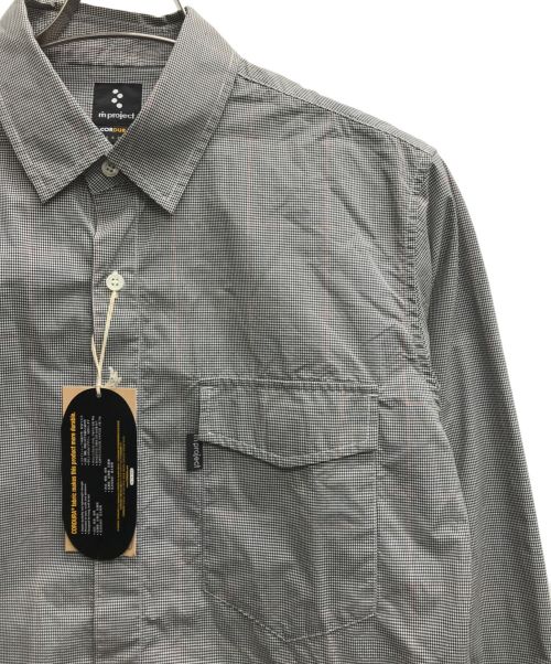 rin project（リンプロジェクト）rin project (リンプロジェクト) バックポケットチェックシャツ グレー サイズ:Mの古着・服飾アイテム
