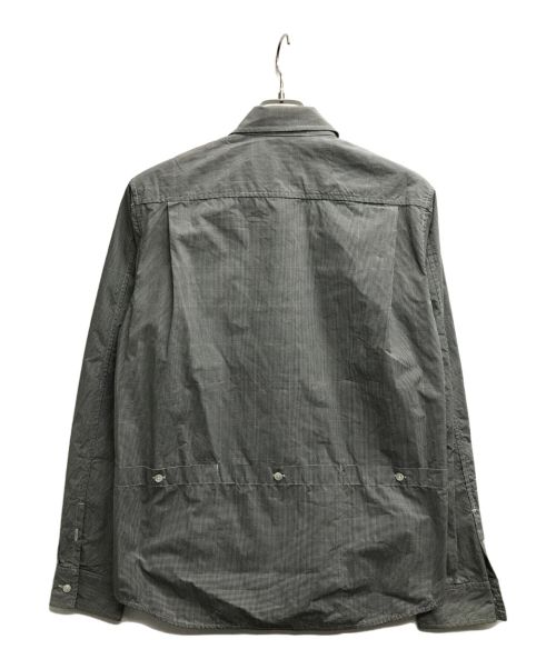 rin project（リンプロジェクト）rin project (リンプロジェクト) バックポケットチェックシャツ グレー サイズ:Mの古着・服飾アイテム