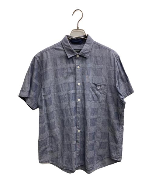 BLACK LABEL CRESTBRIDGE（ブラックレーベル クレストブリッジ）BLACK LABEL CRESTBRIDGE (ブラックレーベル クレストブリッジ) 半袖シャツ ネイビー サイズ:LLの古着・服飾アイテム