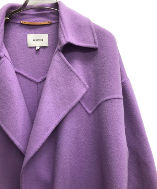 nanushka（ナヌーシュカ）nanushka (ナヌーシュカ) ウールシルクダブルフェイスコート パープル サイズ:XSの古着・服飾アイテム