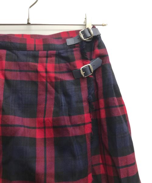 O'NEIL OF DUBLIN（オニールオブダブリン）O'NEIL OF DUBLIN (オニールオブダブリン) ウールイージーロングチェックキルトスカート レッド×ブルー サイズ:10の古着・服飾アイテム