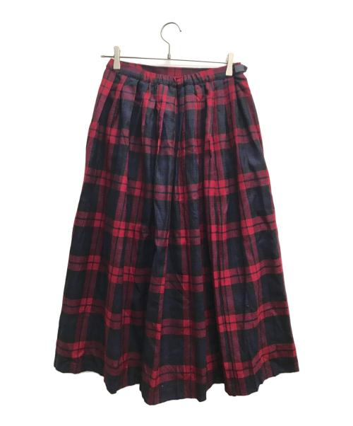 O'NEIL OF DUBLIN（オニールオブダブリン）O'NEIL OF DUBLIN (オニールオブダブリン) ウールイージーロングチェックキルトスカート レッド×ブルー サイズ:10の古着・服飾アイテム