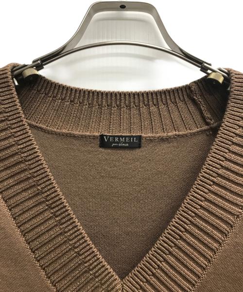VERMEIL par iena（ヴェルメイユ パー イエナ）VERMEIL par iena (ヴェルメイユ パー イエナ) ダブルニットtuck プルオーバー ブラウン サイズ:不明（実寸サイズをご確認ください）の古着・服飾アイテム