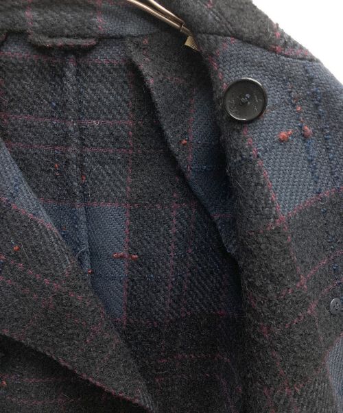 Belvest（ベルヴェスト）Belvest (ベルヴェスト) ダブルブレステッドコート ブラック×ネイビー サイズ:44の古着・服飾アイテム