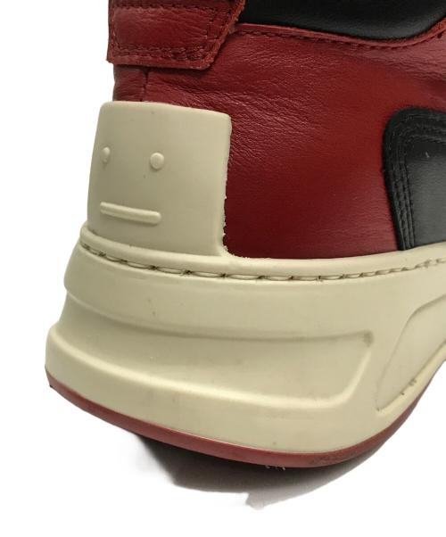 Acne studios（アクネ ストゥディオス）Acne studios (アクネ ストゥディオス) Babila Mix M レースアップハイトップスニーカー レッド サイズ:41の古着・服飾アイテム