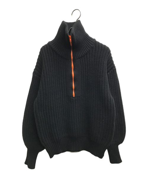 AMAIL（アマイル）AMAIL (アマイル) ハーフジップボリュームスリーブニット ブラック サイズ:Freeの古着・服飾アイテム