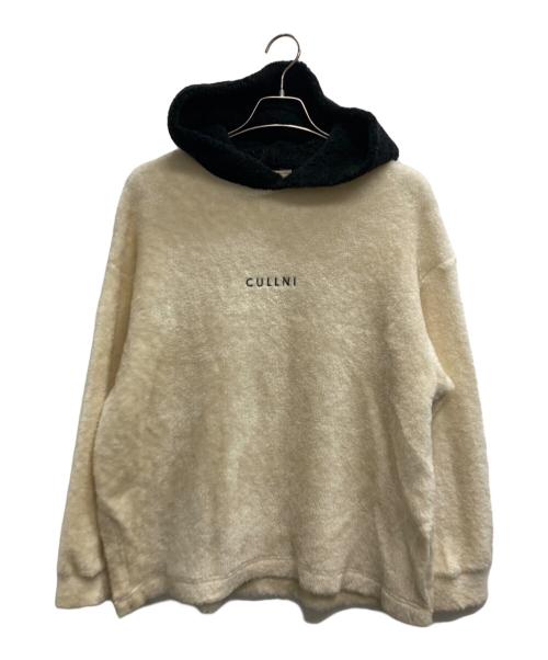 CULLNI（クルニ）CULLNI (クルニ) STUDIOUS (ステュディオス) シャギーロゴフーディー アイボリー×ブラック サイズ:1の古着・服飾アイテム