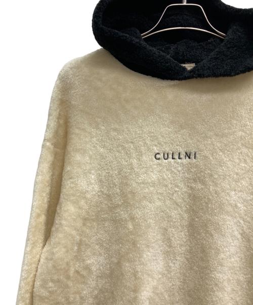 CULLNI（クルニ）CULLNI (クルニ) STUDIOUS (ステュディオス) シャギーロゴフーディー アイボリー×ブラック サイズ:1の古着・服飾アイテム