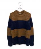 BURBERRY BRITバーバリーブリット）の古着「カシミヤ混ニット」｜ブラウン×ネイビー