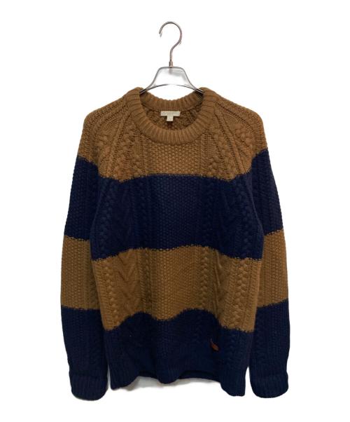 BURBERRY BRIT（バーバリーブリット）BURBERRY BRIT (バーバリーブリット) カシミヤ混ニット ブラウン×ネイビー サイズ:XXLの古着・服飾アイテム