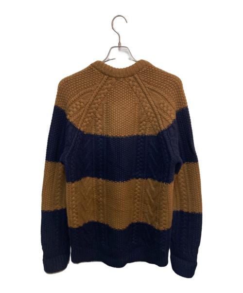 BURBERRY BRIT（バーバリーブリット）BURBERRY BRIT (バーバリーブリット) カシミヤ混ニット ブラウン×ネイビー サイズ:XXLの古着・服飾アイテム