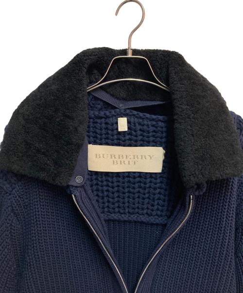 BURBERRY BRIT（バーバリーブリット）BURBERRY BRIT (バーバリーブリット) ニットジャケット ネイビー サイズ:XXLの古着・服飾アイテム