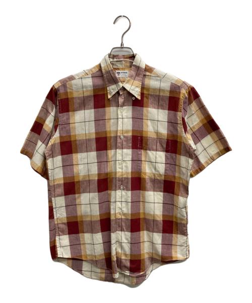 Donegal（ドネガル）Donegal (ドネガル) 半袖チェックシャツ ブラウン サイズ:Mの古着・服飾アイテム