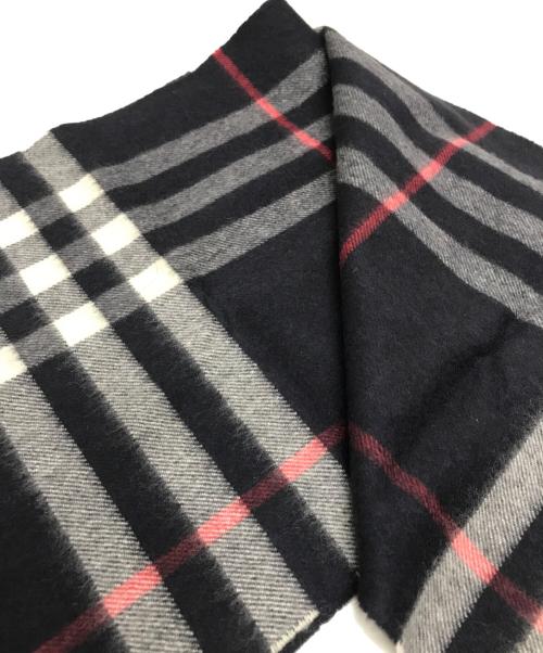 BURBERRY（バーバリー）BURBERRY (バーバリー) ノバチェック カシミアスカーフ ネイビーの古着・服飾アイテム